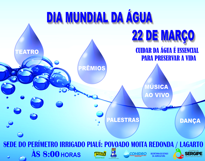 Dia Mundial da Água terá atividades alusivas no Perímetro da Cohidro em Lagarto