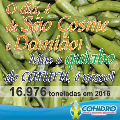 Caruru de São Cosme e Damião é com quiabo sergipano