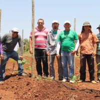 Produtor do Jacaré-Curituba José Nivaldo, Técnicos Joaquim Ribeiro (Cohidro), Edmilson (Cohidro), Guy (Embrapa), Tito Reis(Cohidro), produtor Sidrack e o técnico Roberto Ramos (Cohidro) - Foto Ascom/Cohidro