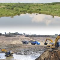 Barragem no Povoado Vaca Serrada - Porto da Folha - Agora e durante a reforma