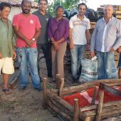 Produtores, técnicos e acadêmicos montam um minhocário no lote de Quitéria Araújo