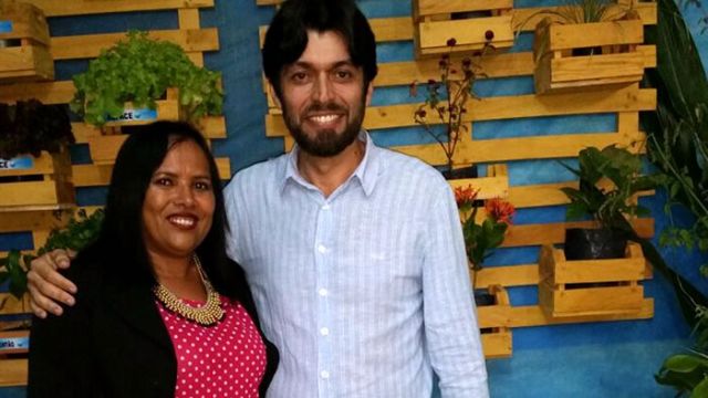 A Gerente do Perímetro Gilvanete Teixeira e o Secretário Esmeraldo Leal