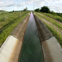 Perímetro Irrigado Jabiberi da Cohidro abastece os lotes com a água que corre nos canais por meio da gravidade