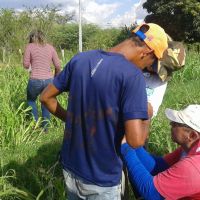 Roberto Ramos, os colegas técnicos e estagiários fazem prática de campo do Balde Cheio em lote do Califórnia - foto arquivo pessoal (11)