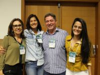 Equipe da Dirir Cohidro no evento Terezinha Albuquerque (Gedea), João Fonseca (diretor), Mariane e Karla Betyna (estagiárias) - foto Stefânia Leal (Ascom/Cohidro)