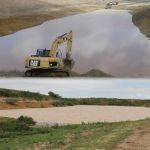 Na barragem de Carira pegou água das chuvas antes mesmo de terminar a obra. Em 2018 voltou a ter recarga nas chuvas de trovoadas (foto-montagem Ascom Cohidro - Fernando Augusto)