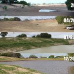 Seca em 2016 e recuperada no início de 2017, no Queimadas não pegou muita água no inverno seguinte, para encher nas trovoadas de 2018 - (foto-montagem Ascom Cohidro - Fernando Augusto)